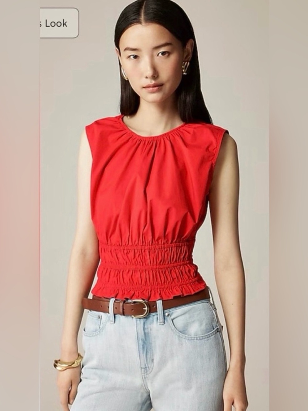 J.Crew Hyacinth top in cotton poplin in red
